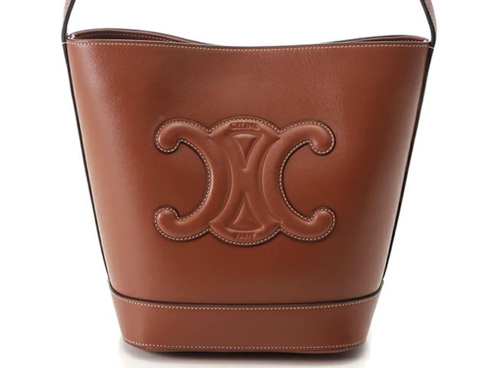 Celine Cuile Triomphe Bucket Bag Smooth Calfskin Tan